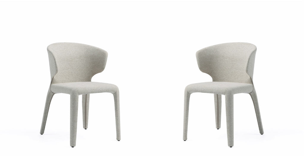 Manhattan Comfort Conrad Mid-Century Modern Upholstered Dining Chair in Wheat - Set of 2
