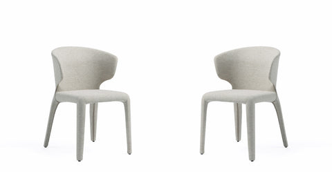 Manhattan Comfort Conrad Mid-Century Modern Upholstered Dining Chair in Wheat - Set of 2