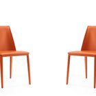 Manhattan Comfort Paris Modern Vegan Leather Dining Chair in Coral - Set of 2