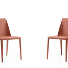 Manhattan Comfort Paris Modern Vegan Leather Dining Chair in Clay - Set of 2