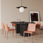 Manhattan Comfort Paris Modern Vegan Leather Dining Chair in Clay - Set of 2