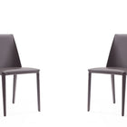 Manhattan Comfort Paris Modern Vegan Leather Dining Chair in Gray - Set of 2