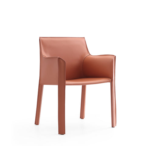 Manhattan Comfort Vogue Modern Vegan Leather Dining Chair in Clay