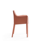 Manhattan Comfort Vogue Modern Vegan Leather Dining Chair in Clay