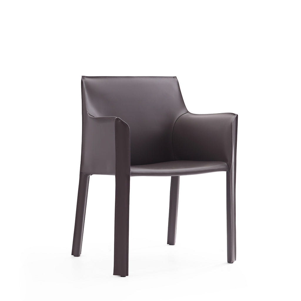 Manhattan Comfort Vogue Modern Vegan Leather Dining Chair in Gray