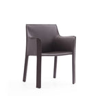 Manhattan Comfort Vogue Modern Vegan Leather Dining Chair in Gray