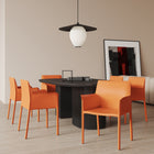 Manhattan Comfort Paris Modern Vegan Leather Side Chair in Coral