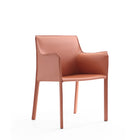 Manhattan Comfort Paris Modern Vegan Leather Side Chair in Clay