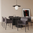 Manhattan Comfort Paris Modern Vegan Leather Side Chair in Gray