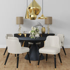 Manhattan Comfort Estelle Modern Vegan Leather Wood Dining Chair in Cream