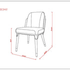Manhattan Comfort Estelle Modern Vegan Leather Wood Dining Chair in Cream