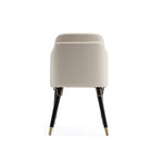 Manhattan Comfort Estelle Modern Vegan Leather Wood Dining Chair in Cream