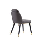Manhattan Comfort Estelle Modern Vegan Leather Wood Dining Chair in Graphite