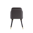 Manhattan Comfort Estelle Modern Vegan Leather Wood Dining Chair in Graphite