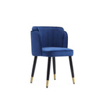 Manhattan Comfort Zephyr Modern Velvet Wood Dining Chair in Blue