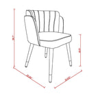Manhattan Comfort Zephyr Modern Velvet Wood Dining Chair in Blue