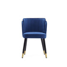 Manhattan Comfort Zephyr Modern Velvet Wood Dining Chair in Blue