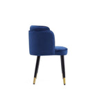 Manhattan Comfort Zephyr Modern Velvet Wood Dining Chair in Blue