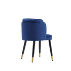Manhattan Comfort Zephyr Modern Velvet Wood Dining Chair in Blue