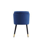 Manhattan Comfort Zephyr Modern Velvet Wood Dining Chair in Blue