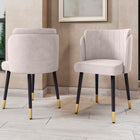 Manhattan Comfort Zephyr Modern Velvet Wood Dining Chair in Cream