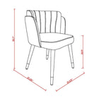 Manhattan Comfort Zephyr Modern Velvet Wood Dining Chair in Cream