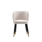 Manhattan Comfort Zephyr Modern Velvet Wood Dining Chair in Cream