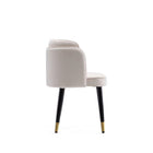 Manhattan Comfort Zephyr Modern Velvet Wood Dining Chair in Cream