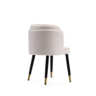 Manhattan Comfort Zephyr Modern Velvet Wood Dining Chair in Cream