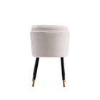 Manhattan Comfort Zephyr Modern Velvet Wood Dining Chair in Cream