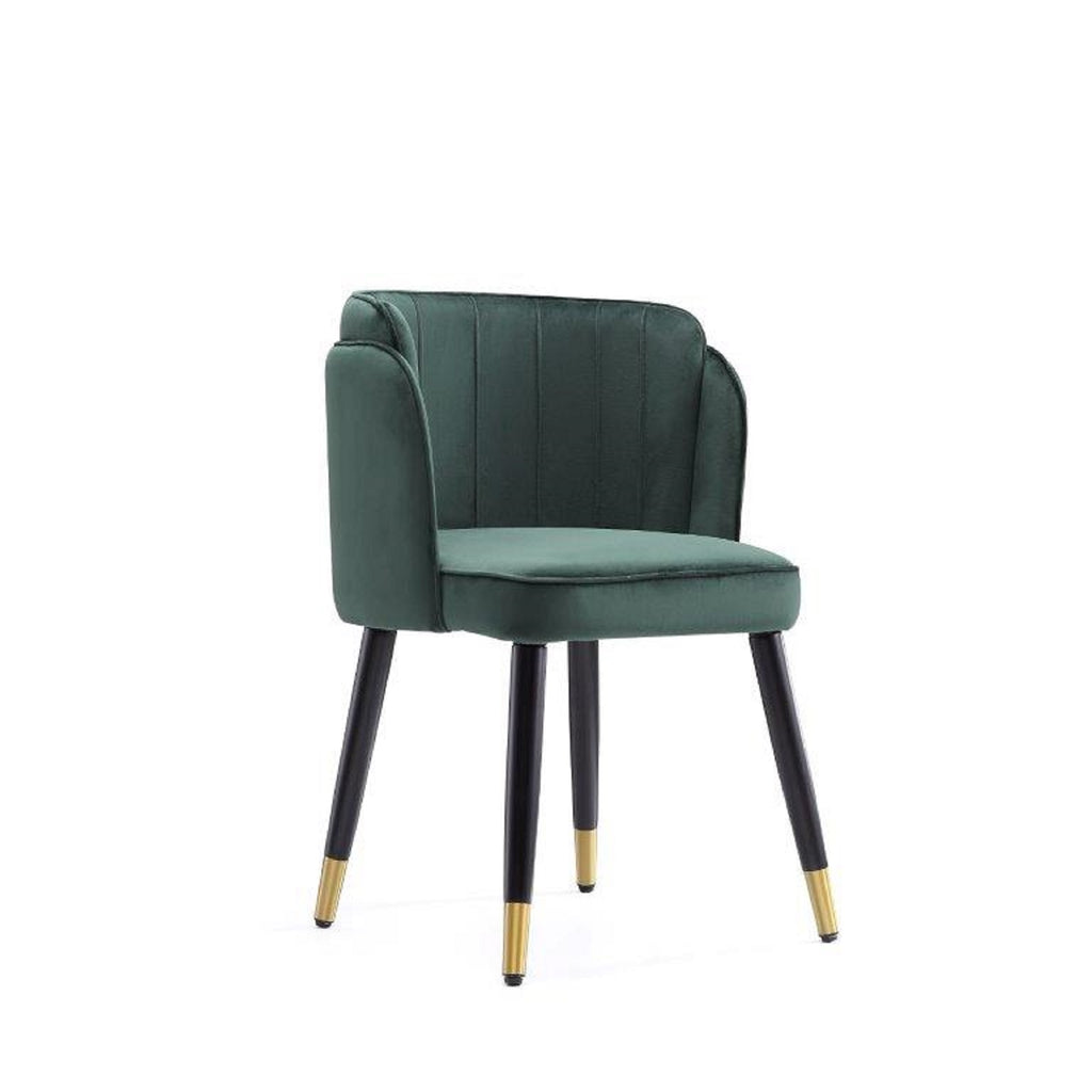 Manhattan Comfort Zephyr Modern Velvet Wood Dining Chair in Green