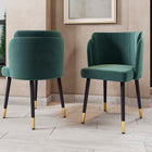 Manhattan Comfort Zephyr Modern Velvet Wood Dining Chair in Green