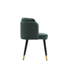 Manhattan Comfort Zephyr Modern Velvet Wood Dining Chair in Green