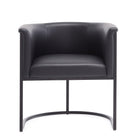 Manhattan Comfort Cosmopolitan Mid-Century Modern Vegan Leather Metal Dining Chair in Black