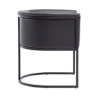 Manhattan Comfort Cosmopolitan Mid-Century Modern Vegan Leather Metal Dining Chair in Black
