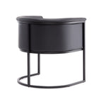 Manhattan Comfort Cosmopolitan Mid-Century Modern Vegan Leather Metal Dining Chair in Black