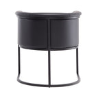 Manhattan Comfort Cosmopolitan Mid-Century Modern Vegan Leather Metal Dining Chair in Black