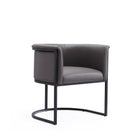 Manhattan Comfort Cosmopolitan Mid-Century Modern Vegan Leather Metal Dining Chair in Graphite