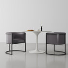 Manhattan Comfort Cosmopolitan Mid-Century Modern Vegan Leather Metal Dining Chair in Graphite
