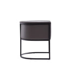 Manhattan Comfort Cosmopolitan Mid-Century Modern Vegan Leather Metal Dining Chair in Graphite