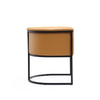 Manhattan Comfort Cosmopolitan Mid-Century Modern Vegan Leather Metal Dining Chair in Camel