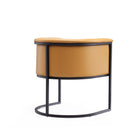 Manhattan Comfort Cosmopolitan Mid-Century Modern Vegan Leather Metal Dining Chair in Camel