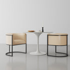 Manhattan Comfort Cosmopolitan Mid-Century Modern Vegan Leather Metal Dining Chair in Tan