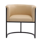 Manhattan Comfort Cosmopolitan Mid-Century Modern Vegan Leather Metal Dining Chair in Tan