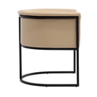 Manhattan Comfort Cosmopolitan Mid-Century Modern Vegan Leather Metal Dining Chair in Tan
