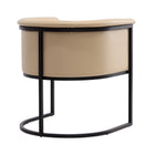 Manhattan Comfort Cosmopolitan Mid-Century Modern Vegan Leather Metal Dining Chair in Tan