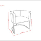 Manhattan Comfort Cosmopolitan Mid-Century Modern Vegan Leather Metal Dining Chair in Ivory