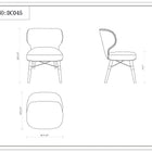 Manhattan Comfort Strine Modern Wood Upholstered Dining Chair in Blue and Gold