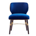 Manhattan Comfort Strine Modern Wood Upholstered Dining Chair in Blue and Gold