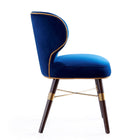 Manhattan Comfort Strine Modern Wood Upholstered Dining Chair in Blue and Gold